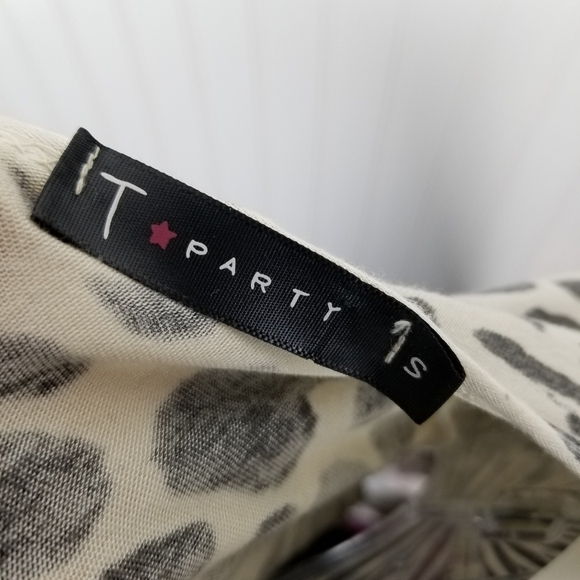 T Party Womens Kimono Wrap Poncho Open Cardigan Animal Print Size Small Fringe - Picture 4 of 7